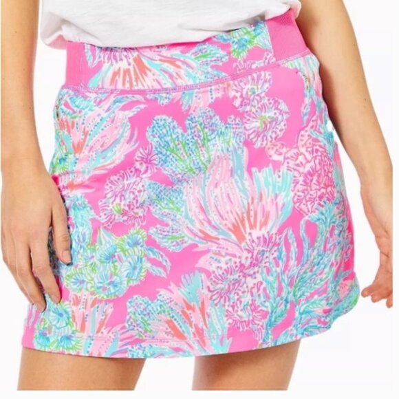 Lilly Pulitzer Pants - Lilly Pulitzer UPF 50+ Luxletic Run Around Skort Prosecco Pink Seaing Things L